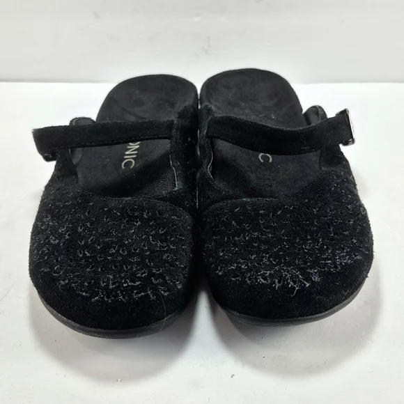 Vionic Lidia Suede Mary Jane Clog Mules Black Woman's 8 Ortho Comfort Boho Chic - Picture 5 of 13